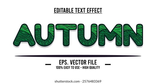 Autumn word typography poster. Editing manipulation word for postcard, autumn icon, logo for advertising or design element. Autumn vector style typography	
