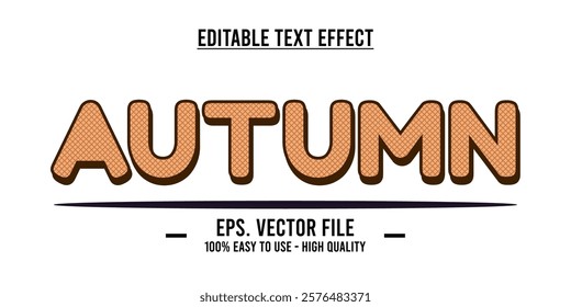 Autumn word typography poster. Editing manipulation word for postcard, autumn icon, logo for advertising or design element. Autumn vector style typography	