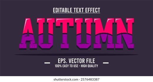 Autumn word typography poster. Editing manipulation word for postcard, autumn icon, logo for advertising or design element. Autumn vector style typography	