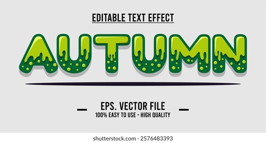 Autumn word typography poster. Editing manipulation word for postcard, autumn icon, logo for advertising or design element. Autumn vector style typography	