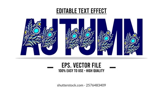 Autumn word typography poster. Editing manipulation word for postcard, autumn icon, logo for advertising or design element. Autumn vector style typography	