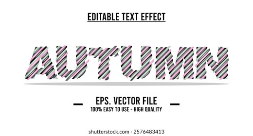 Autumn word typography poster. Editing manipulation word for postcard, autumn icon, logo for advertising or design element. Autumn vector style typography	