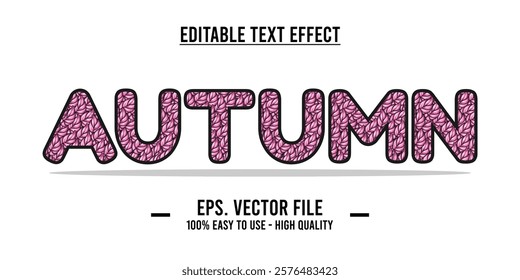 Autumn word typography poster. Editing manipulation word for postcard, autumn icon, logo for advertising or design element. Autumn vector style typography	