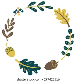 Autumn wreath with copy space