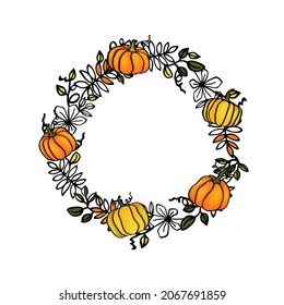 Autumn wreath frame holyday decor for Thanksgivin 