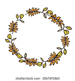 Autumn wreath frame holyday decor for Thanksgivin 