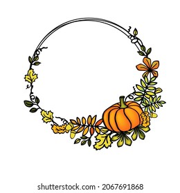 Autumn wreath frame holyday decor for Thanksgivin 