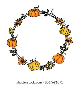 Autumn wreath frame holyday decor for Thanksgivin 