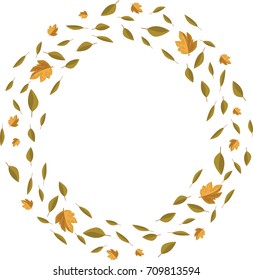 Autumn wreath. Hand drawn vector illustration.