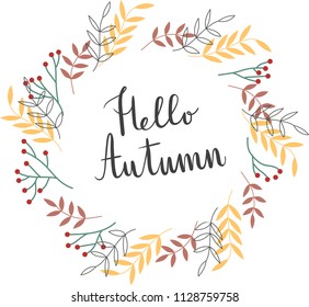 
Autumn wreath on a white background