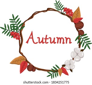 
corona de otoño con texto dentro