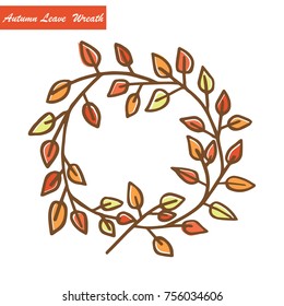 Autumn wreath vector design