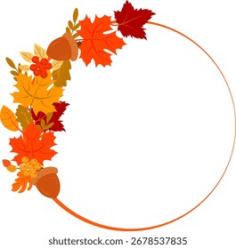 vetor de coroa de outono sem fundo