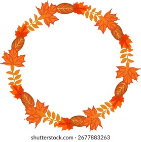 autumn wreath without background orange