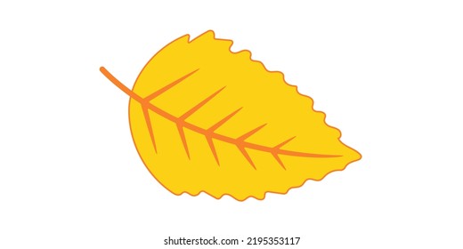 Hojas de pájaro amarillas de otoño. Ilustración vectorial.