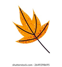 Autumn yellow leaf. Bright stylized autumn leaf