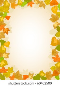 autumn yellow leaf frame pattern