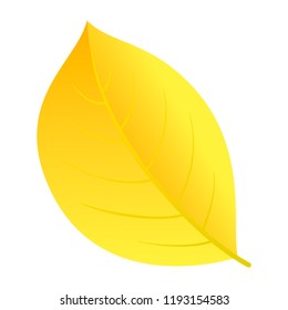 Autumn yellow leaf icon. Flat illustration of autumn yellow leaf vector icon for web design