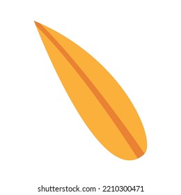 Autumn yellow leaf. Simple cute clipart for seasonal design. Fallen leaves. Decorative element for the harvest festival, Halloween, Thanksgiving.