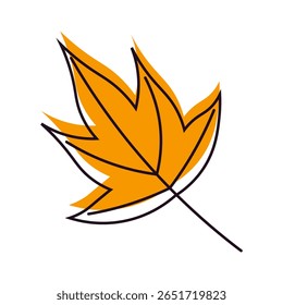 Autumn yellow leaf. stylized autumn leaf