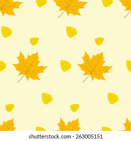 autumn yellow leaves pattern vector illustration