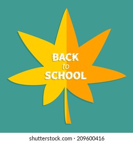 Autumn yellow and orange maple leaf. Back to school. Vector illustration
