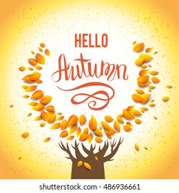 Autumn yellow tree
