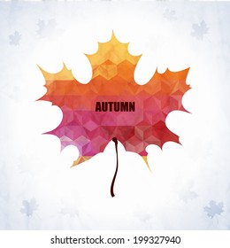    Autumn. Yellow-orange  maple-leaf. Vector illustration 