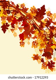 autumnal background with grapes