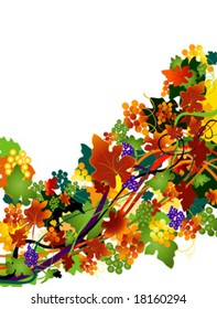 autumnal background with grapes