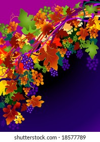 autumnal background with grapes
