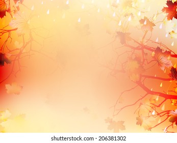 Autumnal Background with maple leaves. 