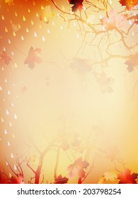 Autumnal Background with maple leaves. And also includes EPS 10 vector