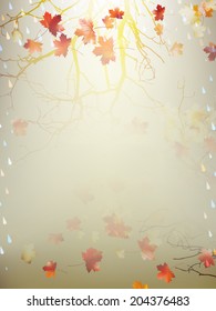 Autumnal Background with maple leaves. And also includes EPS 10 vector