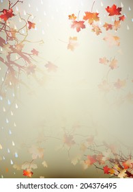 Autumnal Background with maple leaves. And also includes EPS 10 vector