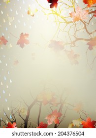 Autumnal Background with maple leaves. And also includes EPS 10 vector