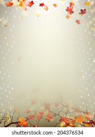 Autumnal Background with maple leaves. And also includes EPS 10 vector