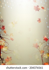 Autumnal Background with maple leaves. And also includes EPS 10 vector