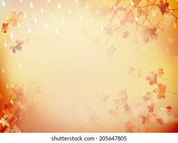Autumnal Background with maple leaves. And also includes EPS 10 vector
