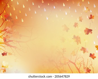Autumnal Background with maple leaves. And also includes EPS 10 vector