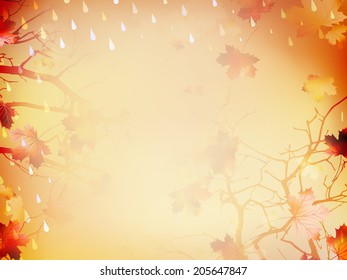 Autumnal Background with maple leaves. And also includes EPS 10 vector