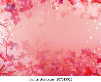 Autumnal Background with maple leaves. And also includes EPS 10 vector