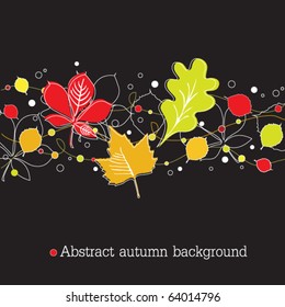 Autumnal background on black