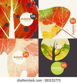 Autumnal Background Set. Vector Illustration. Eps 10