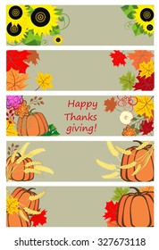 Autumnal banners for thanksgiving day