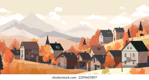Autumnal Beauty  Residential Houses at Ski Resort