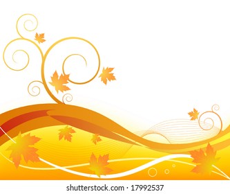 autumnal concept background - vector illustration