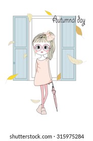 autumnal day,vector illustration
