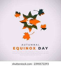 Autumnal Equinox Day Paper cut style Vector Design Illustration for Background, Poster, Banner, Advertising, Greeting Card