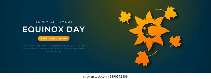 Autumnal Equinox Day Paper cut style Vector Design Illustration for Background, Poster, Banner, Advertising, Greeting Card